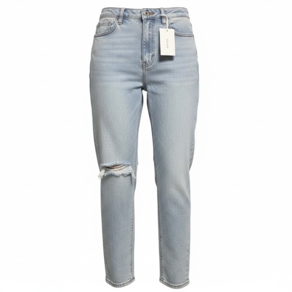 High Rise Distressed Light Wash Cello Mom Jeans Womens 11 Denim Streetwear